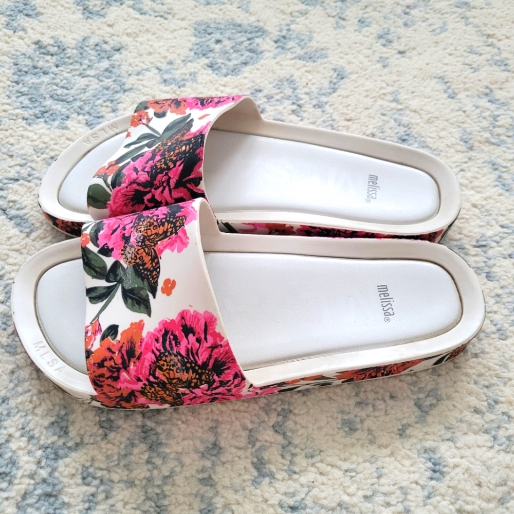 Melissa Beach Slide III in Floral sandals size US 8 - Picture 5 of 6